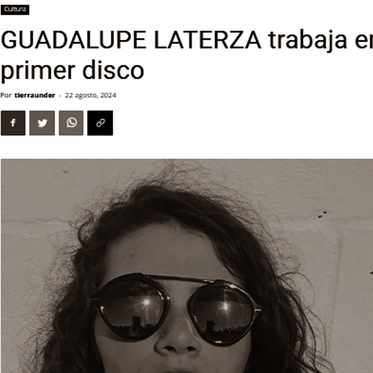 Guadalupe Laterza trabaja en su primer disco